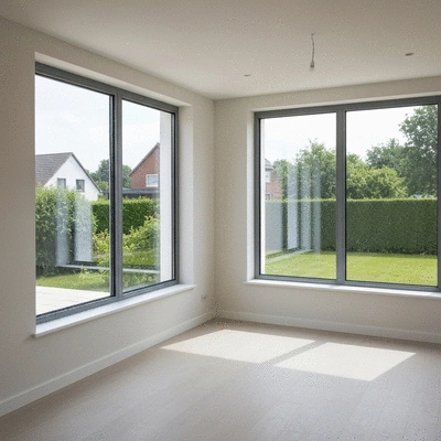 Modern double-glazed windows in a newly renovated home