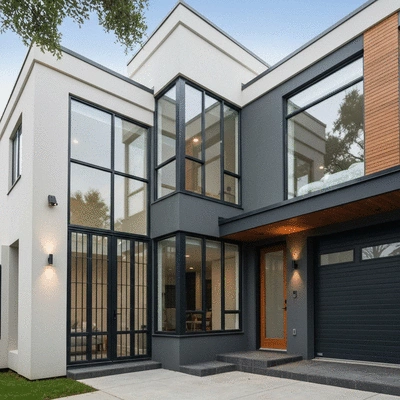 Modern house with secure, stylish windows and doors
