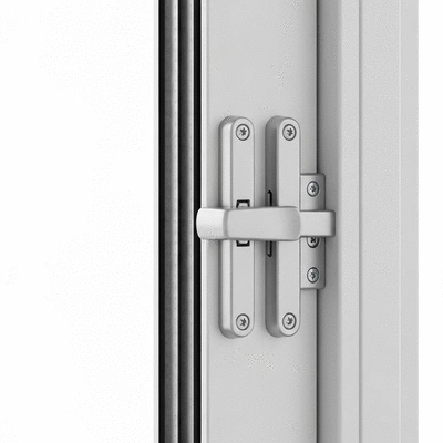 Close-up of a secure, multi-point locking mechanism on a modern window frame