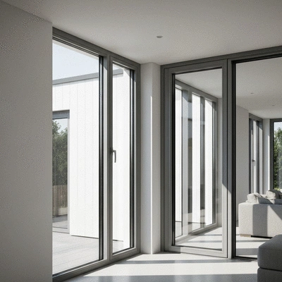 Fenêtres aluminium K-Line modernes dans une maison lumineuse