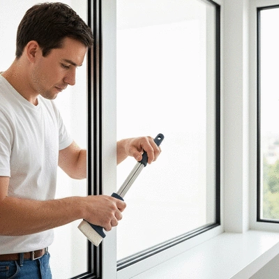 User maintaining aluminum joinery