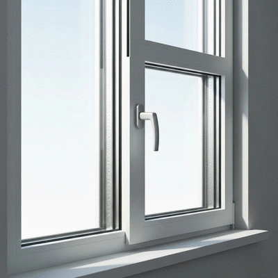 Modern aluminum window with double glazing showing excellent thermal insulation